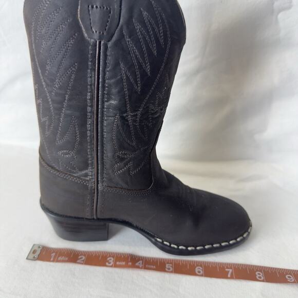 Old West Kids Black Western Boots Size 10.5 Unisex’s - Picture 11 of 12